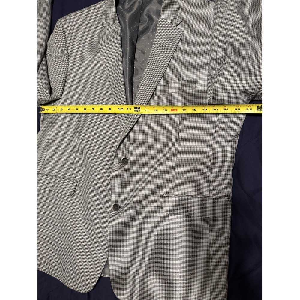 Tommy Hilfiger 46L Blazer Black White Houndstooth Sports Coat 2 Button Classic - Picture 8 of 11